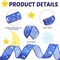 1.5'' 10 Yards Twinkle Twinkle Little Star Baby Shower Ribbon Moon and Star Baby Shower Decorations Gold and Blue Satin Ribbon for Wreath Crafts Cake Birthday Party Wedding Gift Wrapping